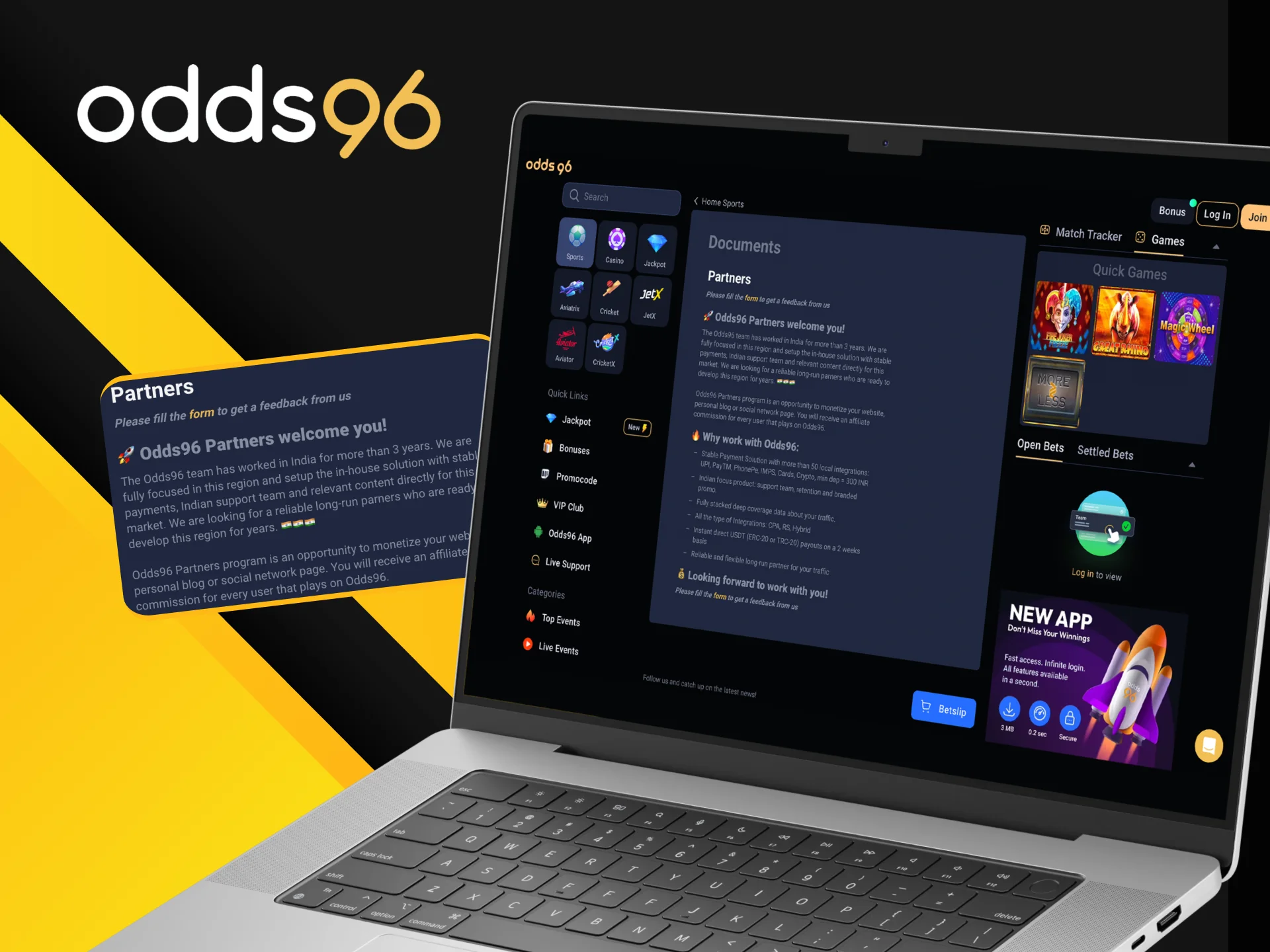 Odds96 affiliate program with high commission rates