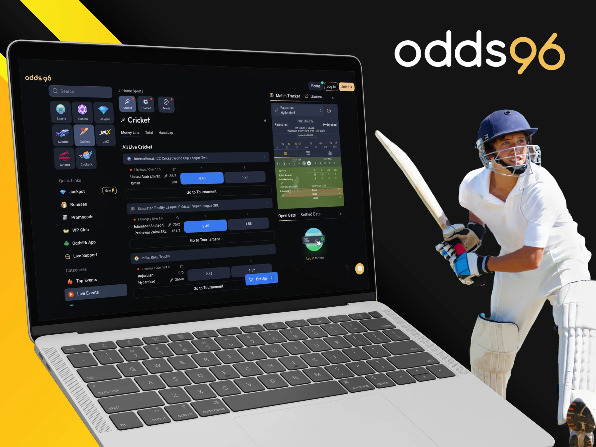 Odds96 IPL cricket betting markets
