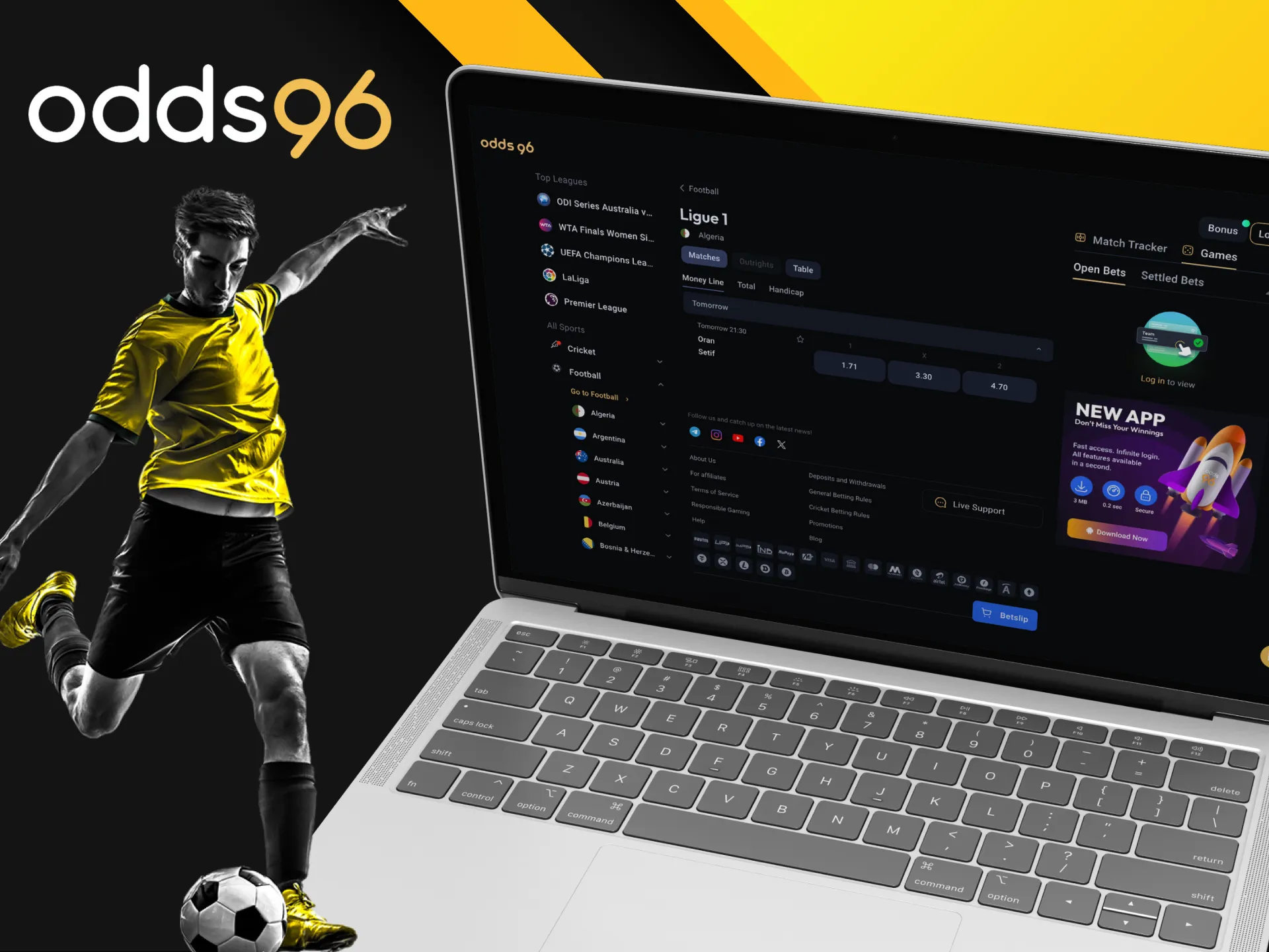 Football betting at Odds96