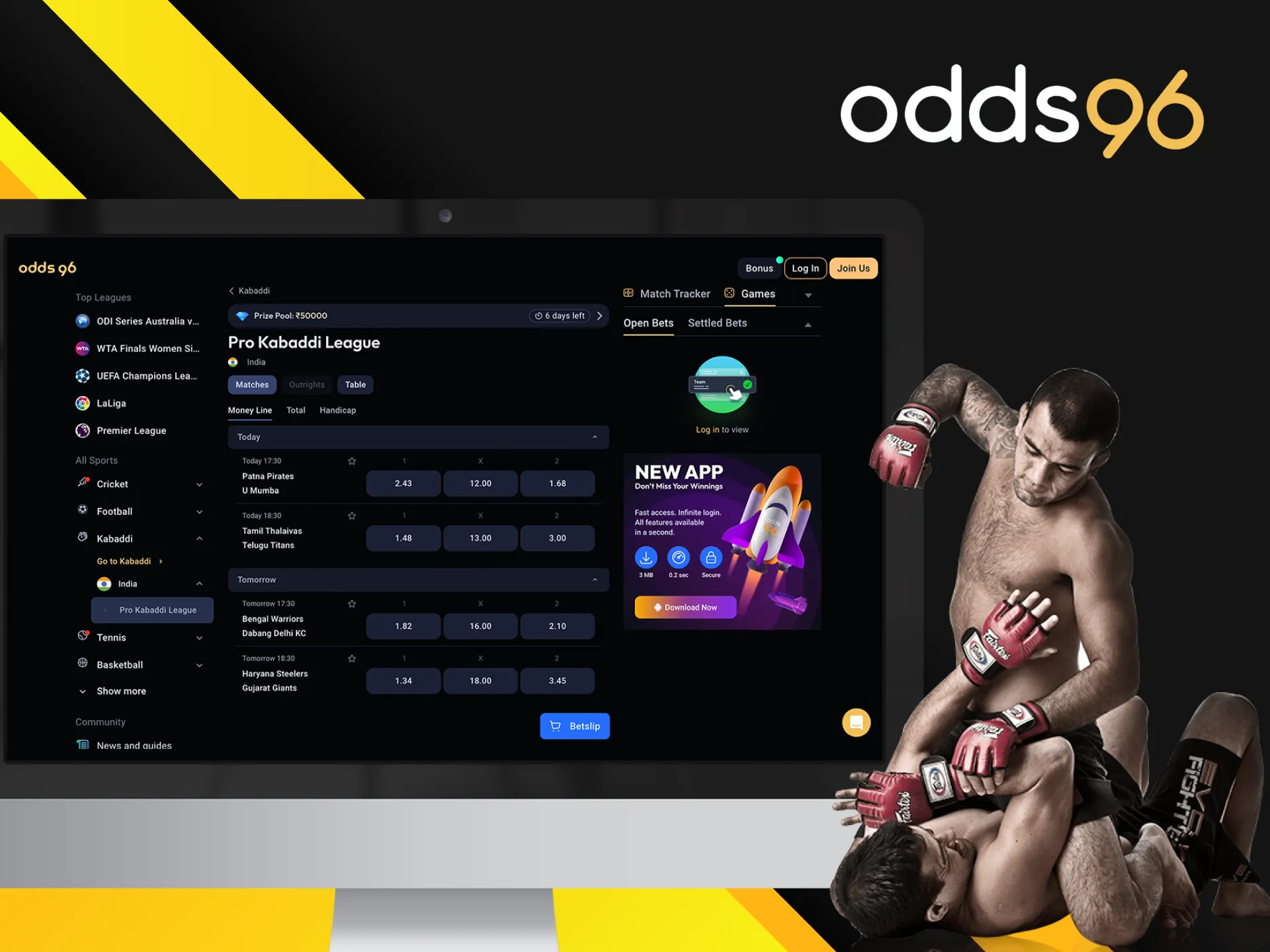 Kabaddi betting at Odds96