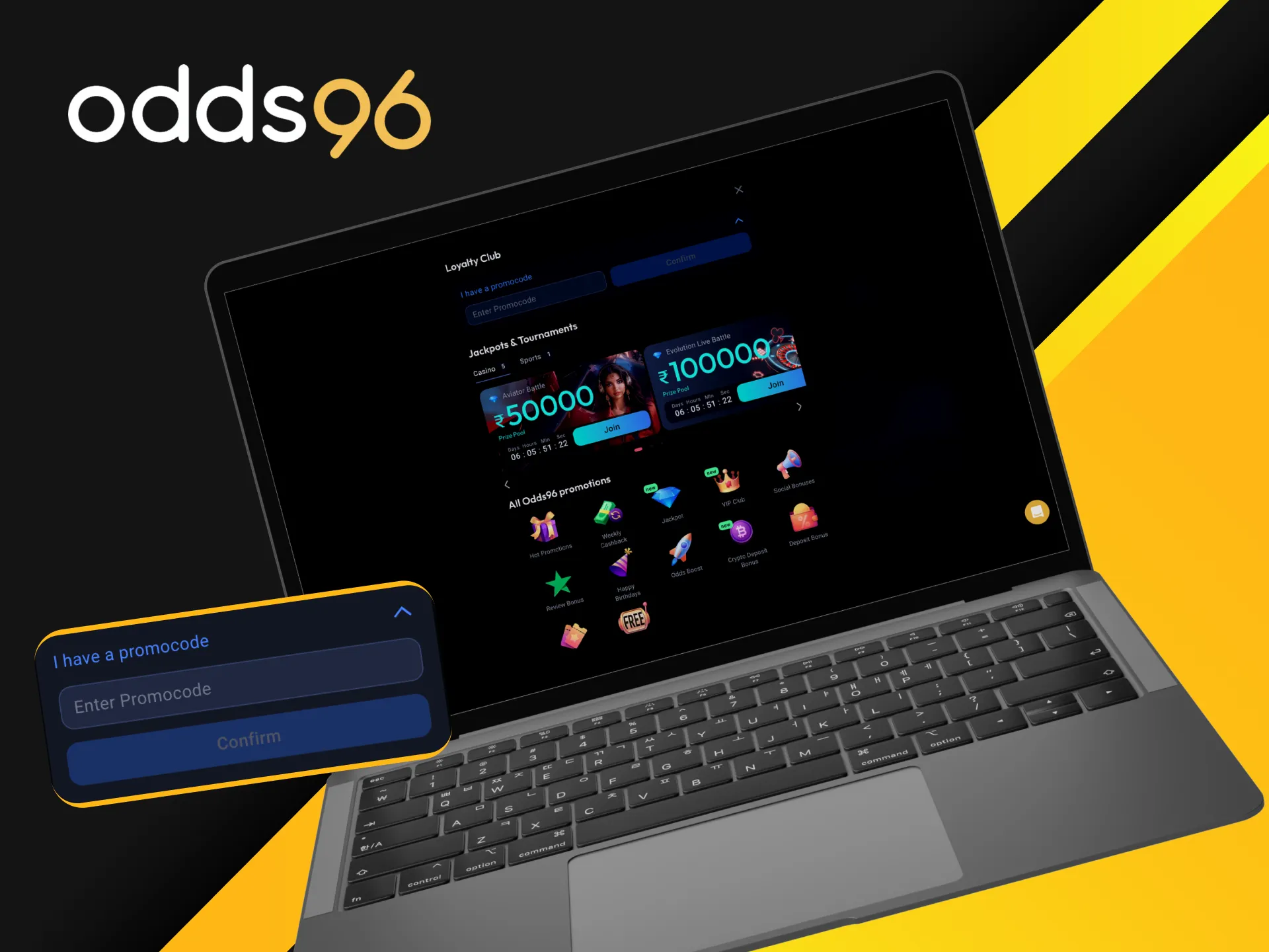 Odds96 promo code entry field