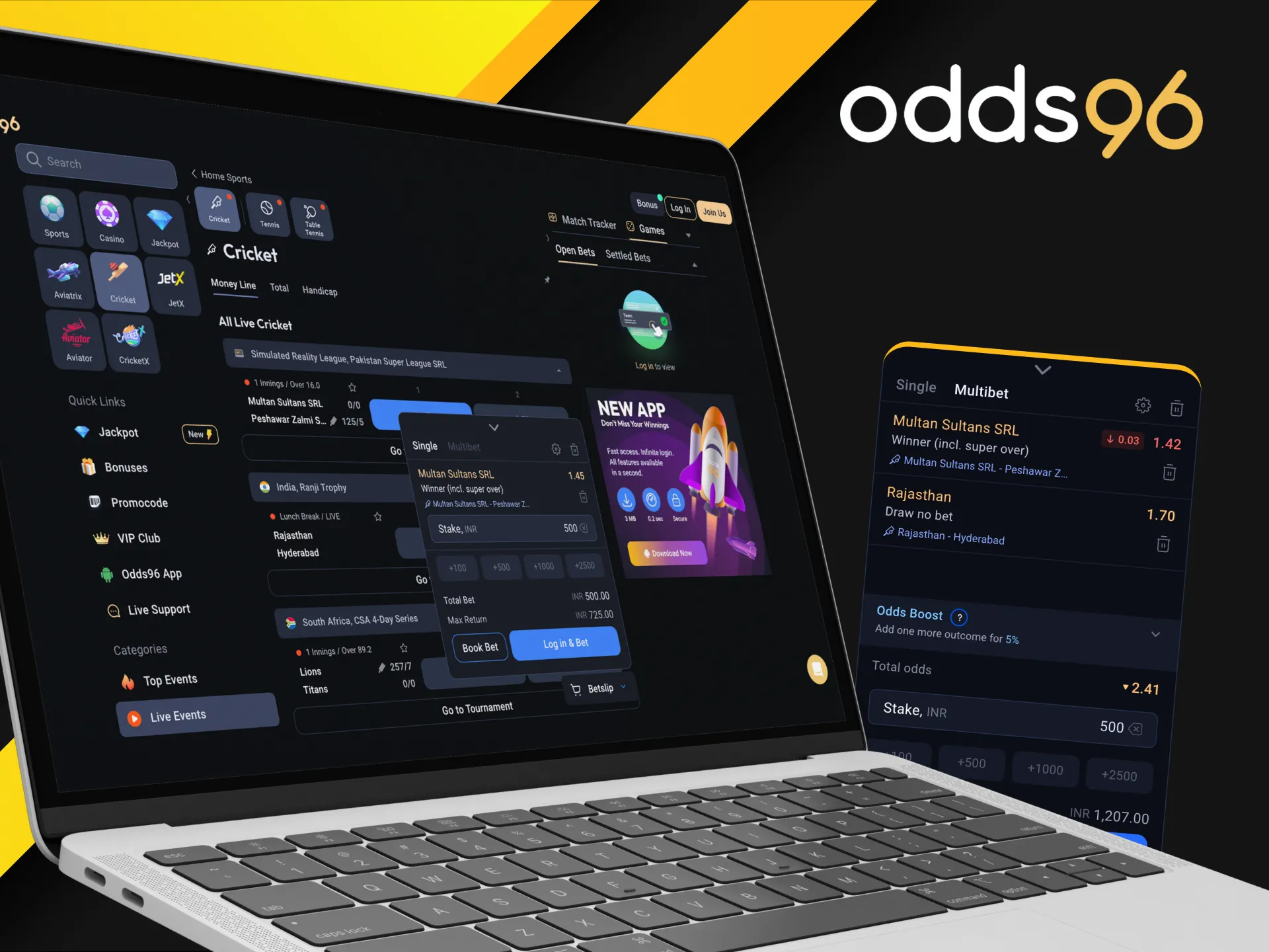 Types of bets available at Odds96