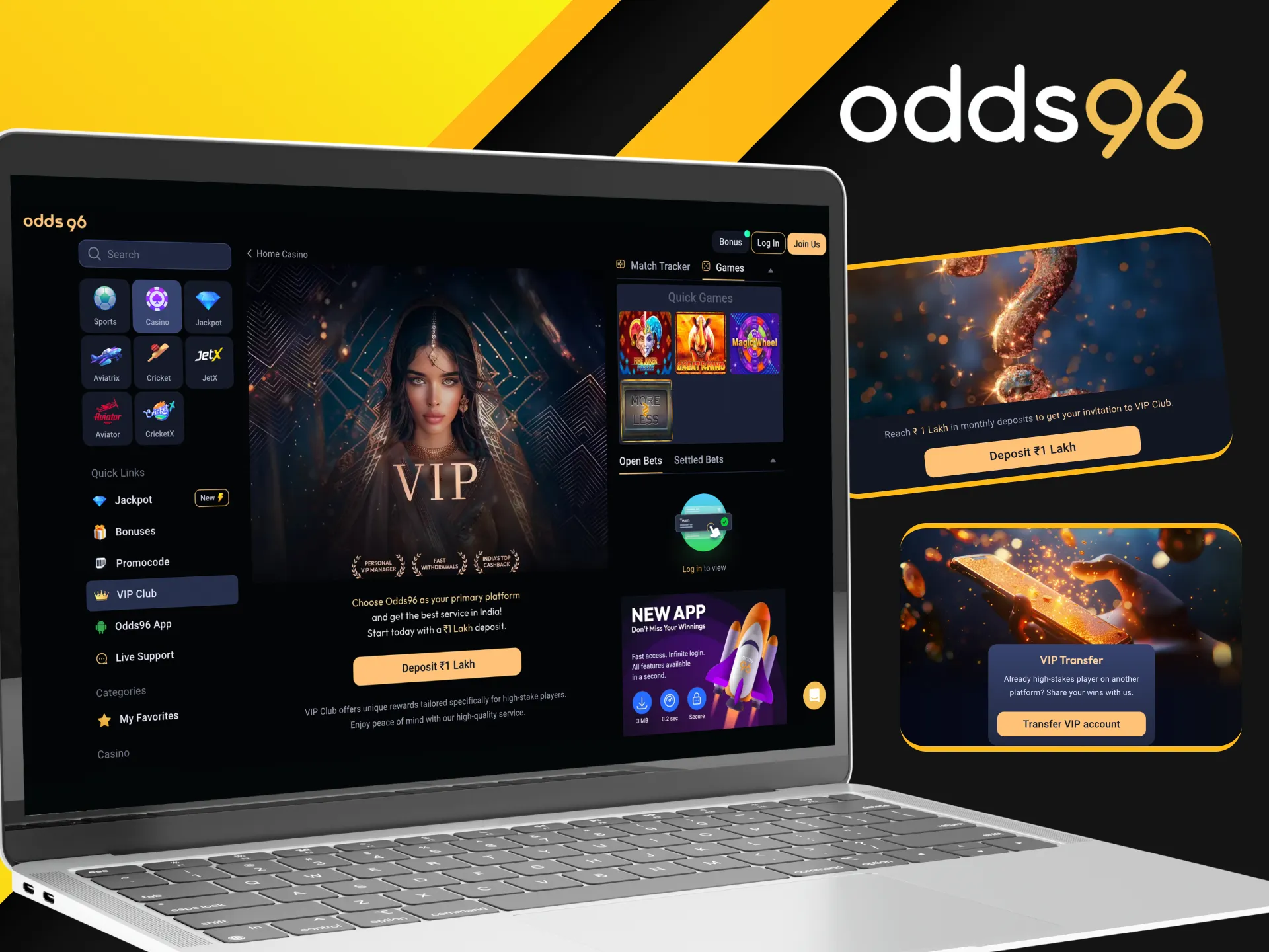 Odds96 VIP Club with levels and rewards